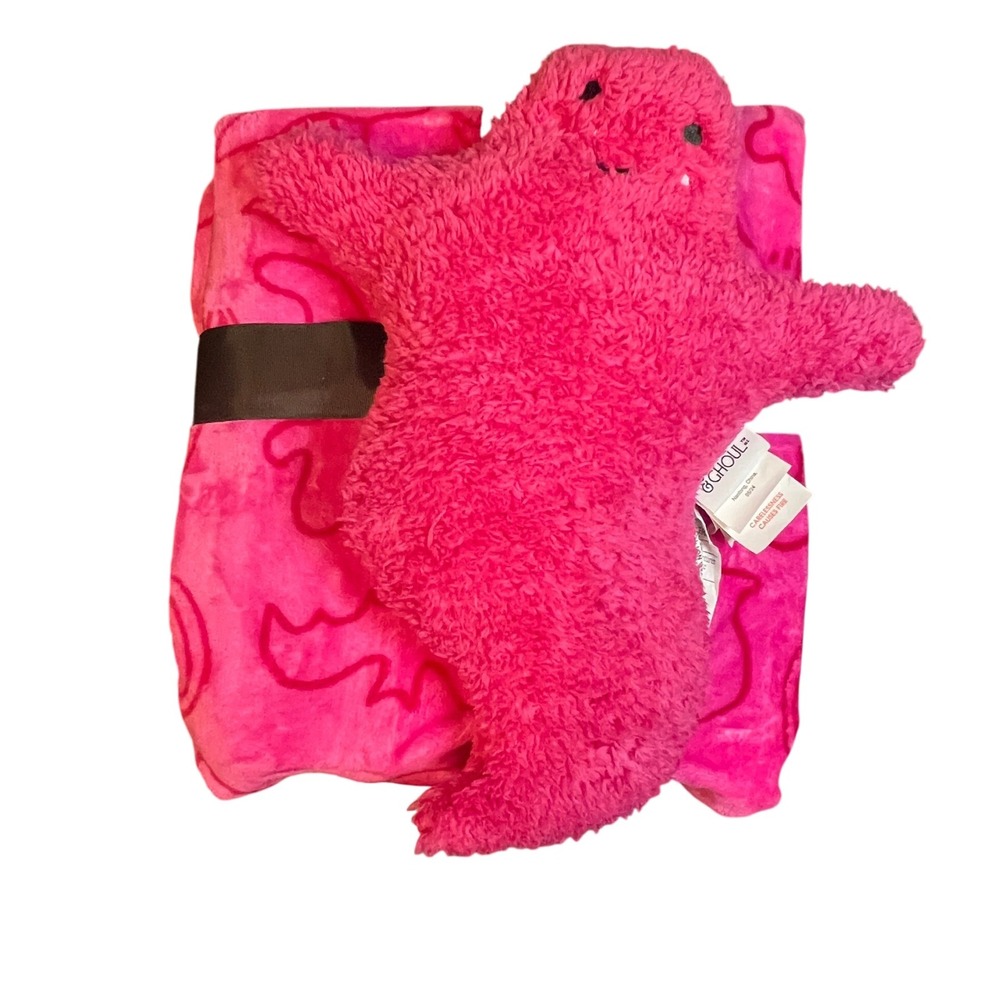 Halloween Goblin & Ghoul 2-Piece Decorative Pillow & Throw Set Pink Home Kawaii